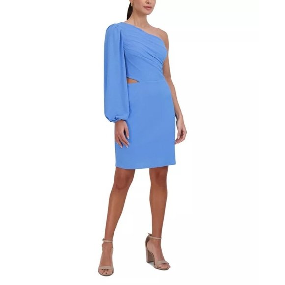 BCBGeneration Azure One Shoulder Mini Dress Cutout Size 16 NWT 6547 Asym Neck - Picture 1 of 16